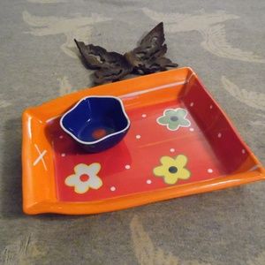 Festive Floral Chips & Salsa Dish, Dennis East